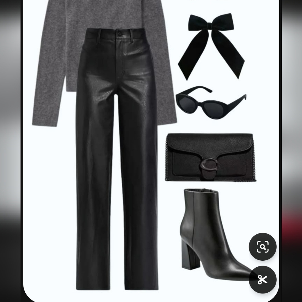Black leather trousers